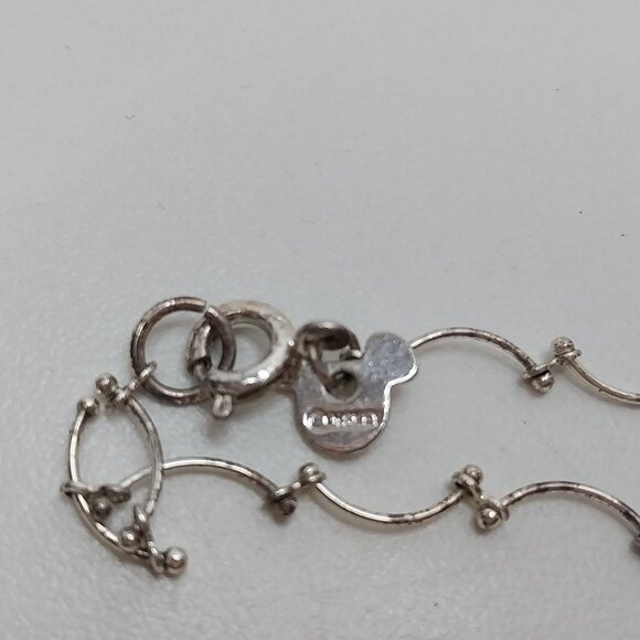 Disney Hidden Mickey Mouse Silver Tone Bracelet Rhinestone Charm 9" Delicate - Picture 5 of 6